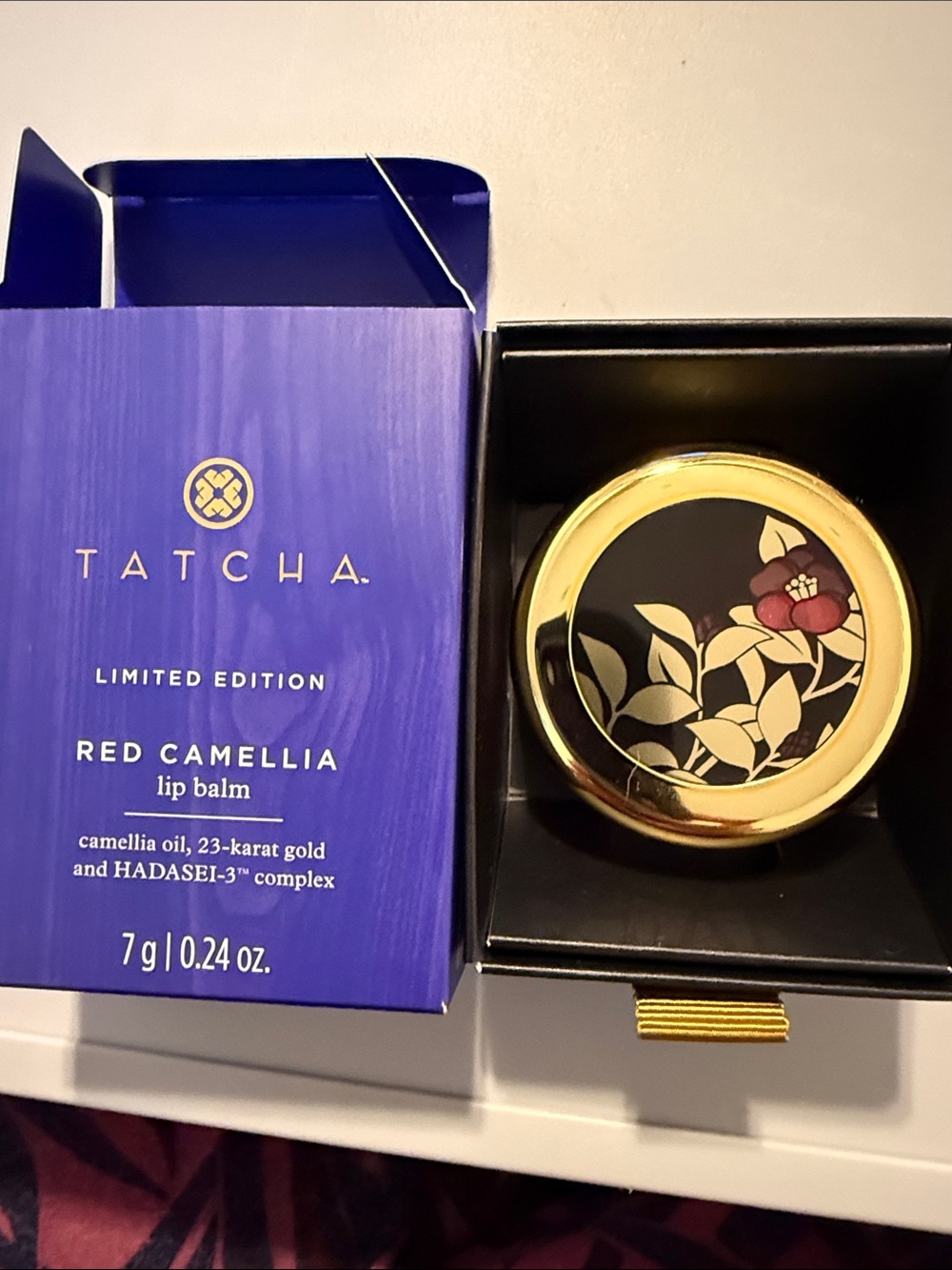 Tatcha Limited Edition Red Camellia Lip Balm - Gold & Red